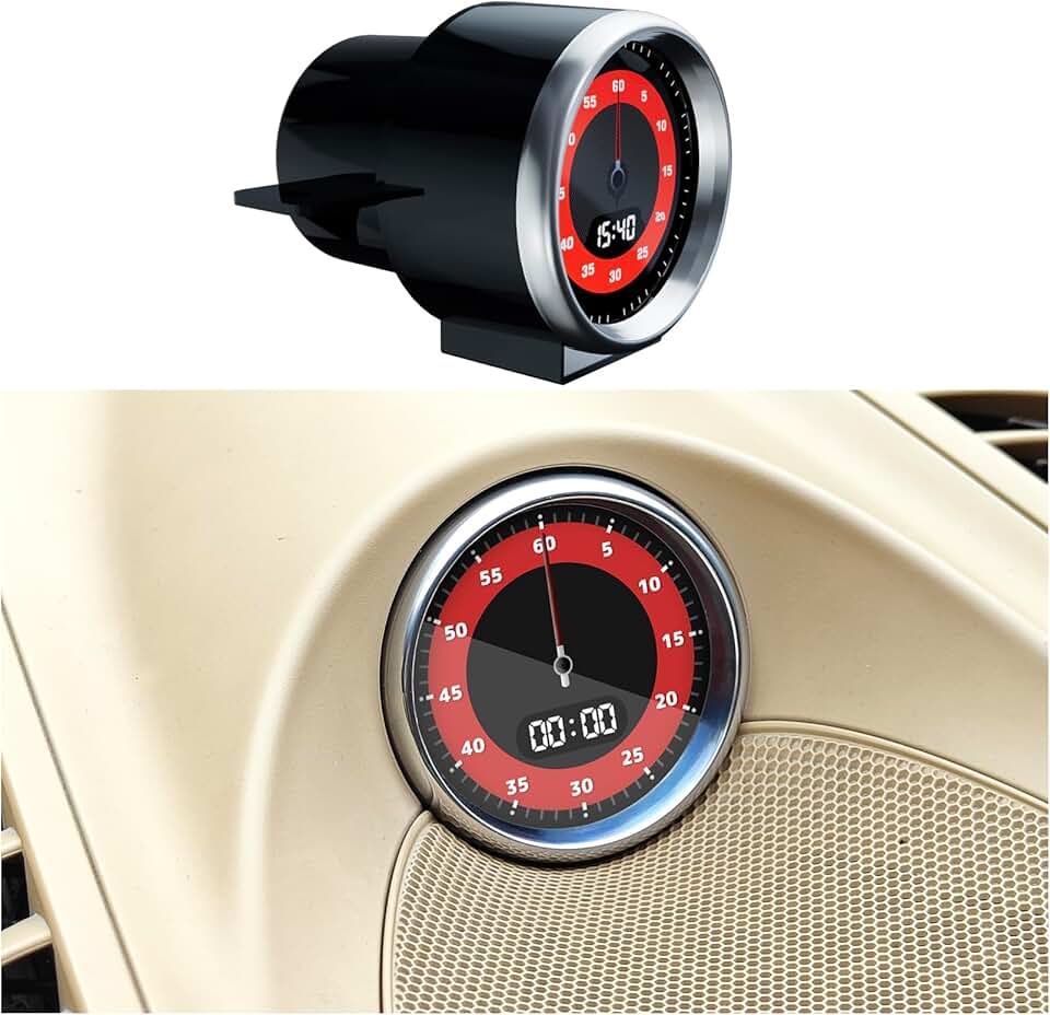 Dashboard Stopwatch for Cayenne 958 fit PCM 3.x, LCD Smart Console Clock Fits 2010-2016 Model