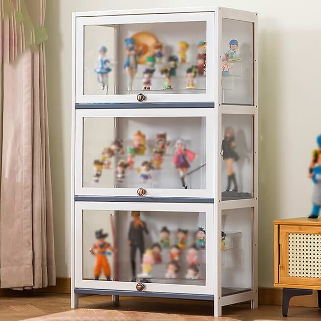 Display Cabinet Acrylic Display Case, Multi-Layer Storage Rack Wall Display Cabinet, Minifigure Display Case, Large-Capacity Storage, for Living Room, Bedroom, Office ( Size : 3 Floor )