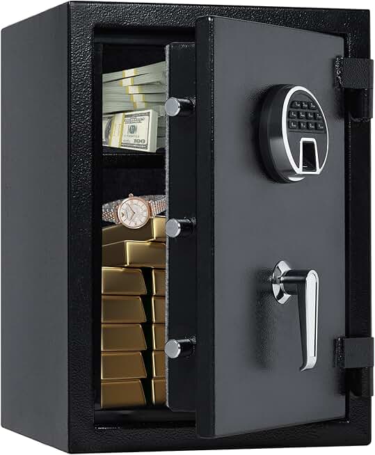 Fireproof and Waterproof Safe Box, 2 Cubic Feet Extra Large Lock Box, Home Safe with Programmable Keypad and Inner Lock, Security Safe