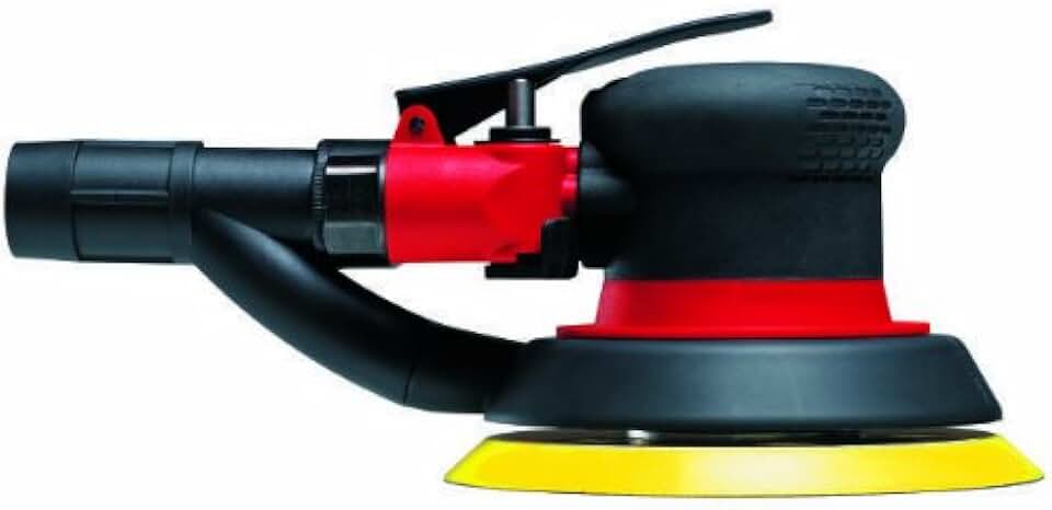 Chicago Pneumatic CP3512 - Air Orbital Sander Tool, Home Improvement, Woodworking Tools, Polisher, Rust Removal, Self-Vacuum, 5 Pad Holes, Hook & Loop, 5 Inch (125 mm), 0.28 HP / 210 W - 12000 RPM