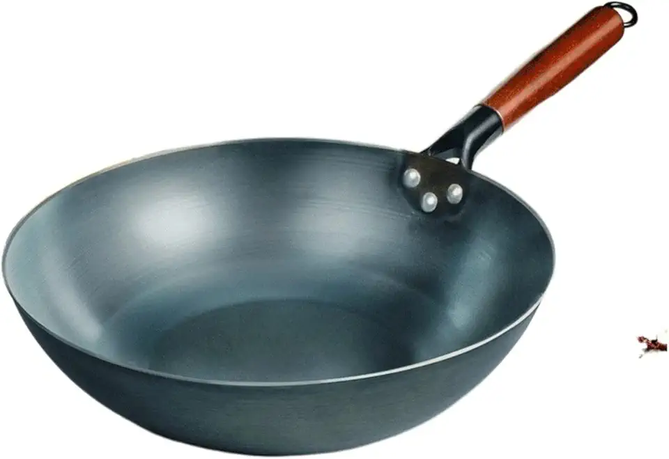 DFHBFG Iron Pot Uncoated Seasoning Pot Wooden Handle Handmade Kitchen Pot Kitchen Gas Pot Cookware