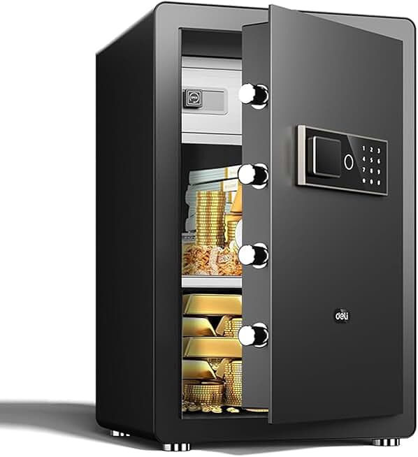 2.9 Cu Ft Home Safe Water and Fireproof Heavy Duty Safe for Office Commercial Floor Safe for Business Digital Safe Box Fireproof Waterproof with LCD Display and Lighting Removable Shelf