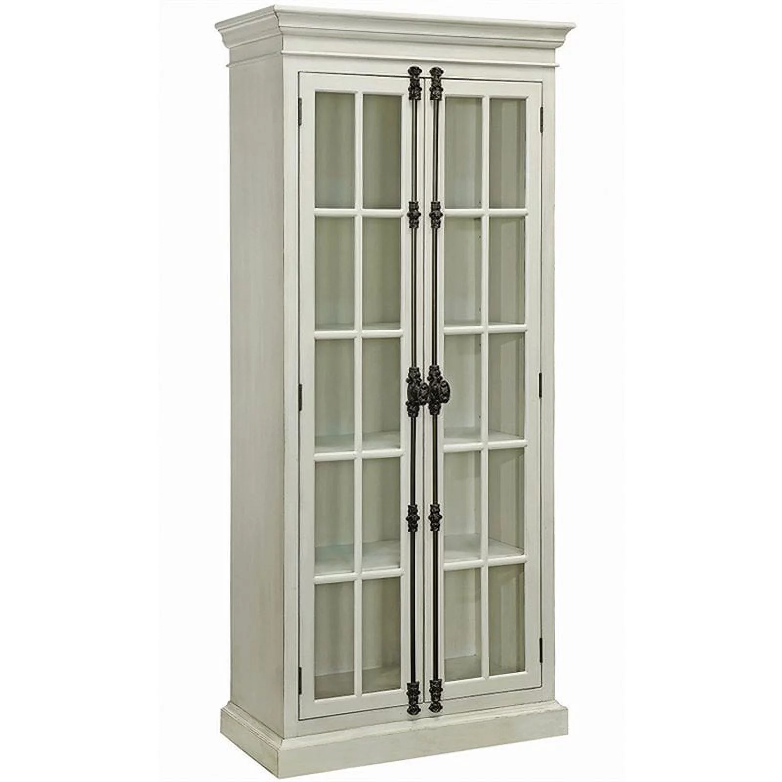 Pemberly Row 2 Door Traditional Curio Cabinet in Antique White