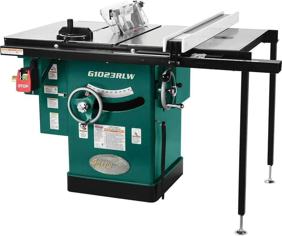 Grizzly G1023RLW Cabinet Left-Tilting Table Saw, 10-Inch