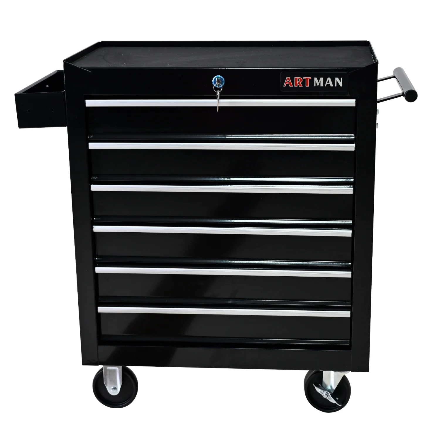 imerelez 6 DRAWERS MULTIFUNCTIONAL TOOL CART WITH WHEELS-BLACK