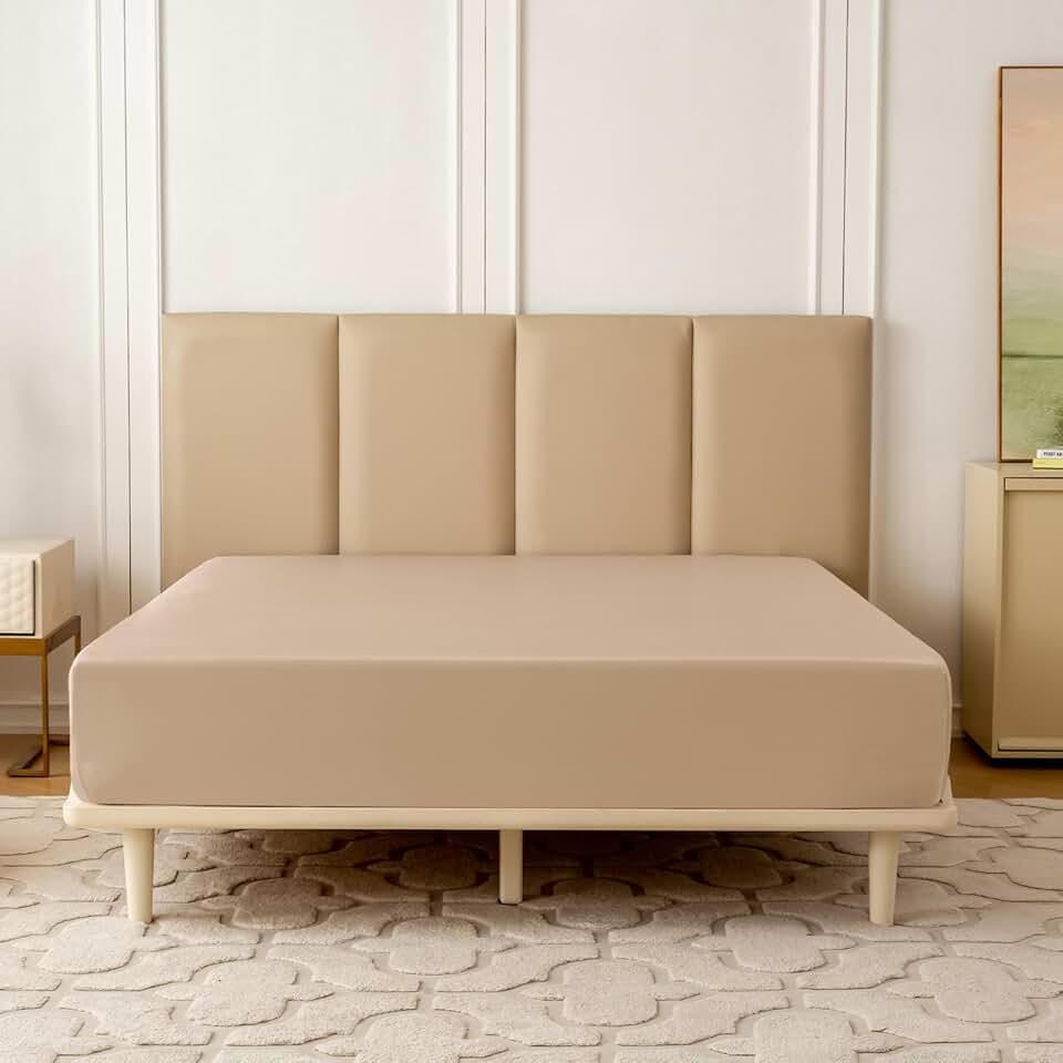 THXSILK Bedding Fitted Sheet King Size with Deep Pocket, 22 Momme 100% Mulberry Silk, 1 Fitted Sheet Only, Champagne