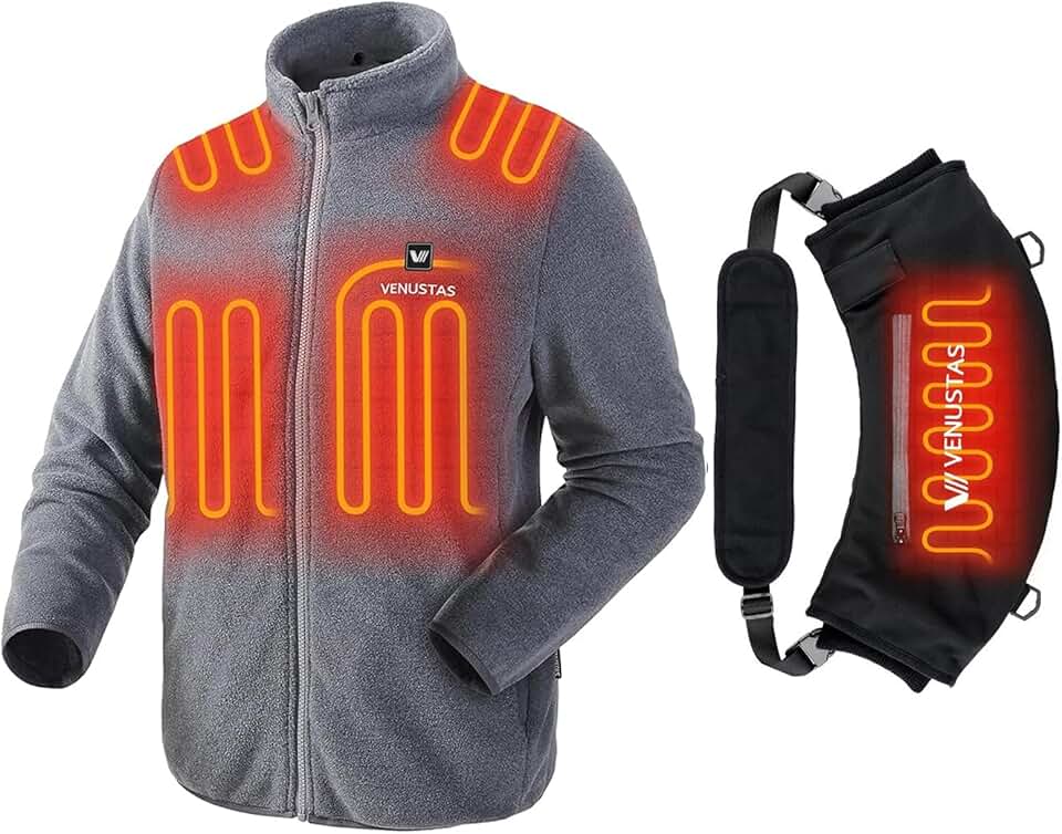 Men's Fleece Heated Jacket L and Heated Hand Muff