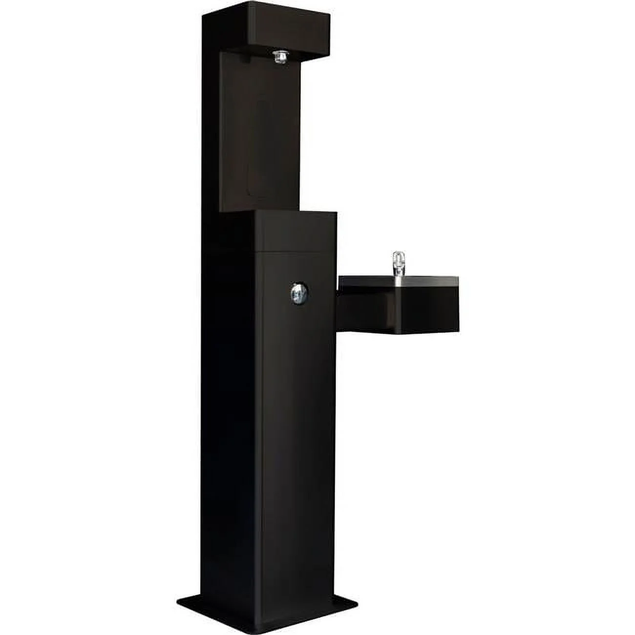 Outdoor Bottle Filling Station & Drinking Fountain, Black Powder Coat