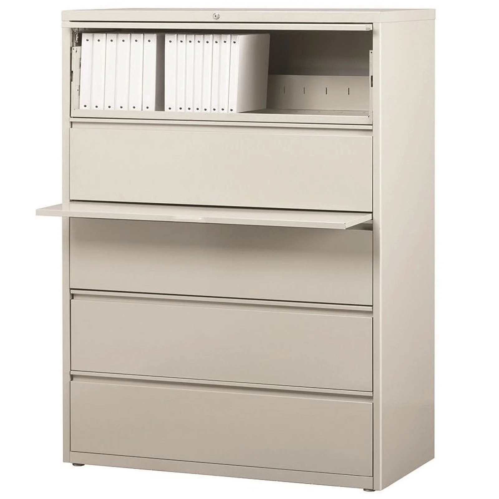 Pemberly Row 42-in Wide Metal 5 Drawer Lateral File Cabinet Light Gray