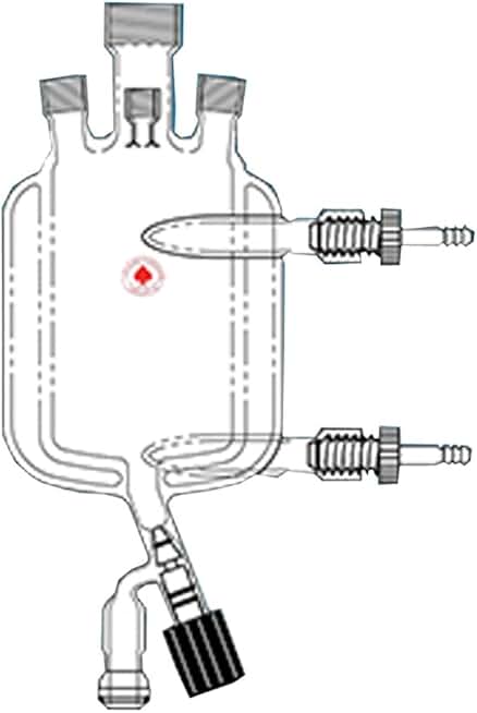 6439-334 Series Jacketed Pressure Vessel Body, One-Piece, 25 Center Neck, 0-10 mm Valve, 15 Thred, Use 1/2