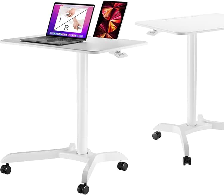 AVLT 48" Ambidextrous Standing Desk Adjustable Height Rolling Desk (4 Ft) - Mobile Laptop Desk - Computer Projector Cart - Rolling Height Adjustable - View #10