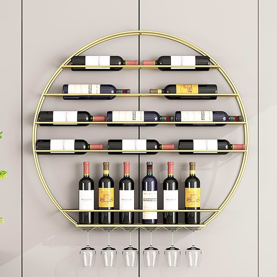 Bar Shelves Wall Mounted with LED Light,Liquor Bottle Display Shelf with Wine Glass Rack,For Liquor Bottles,Wine Decor And Storage Holder For Kitchen Dining Room Decor for Kitchen Home Bar Dining Room