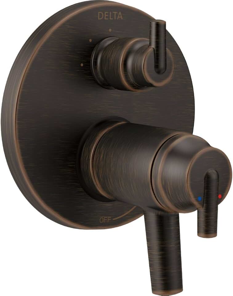 DELTA FAUCET T27T859-RB, Venetian Bronze Trinsic Contemporary TempAssure 17T Series Valve Trim with 3-Setting Integrated Diverter
