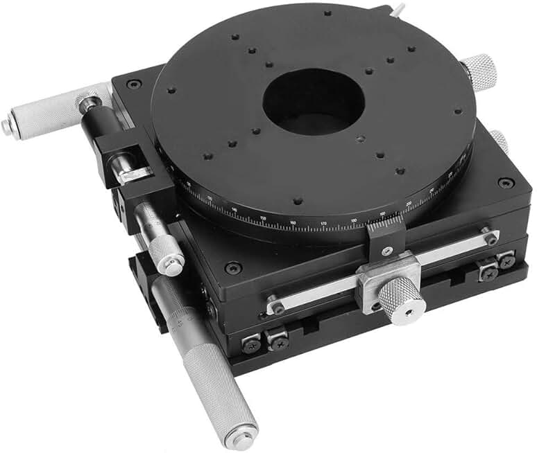 SEMXYR-160 XYR 3 Axis Manual Precision Linear Stage, 160x160x80mm Trimming Bearing Tuning Sliding Table, XYR Stage