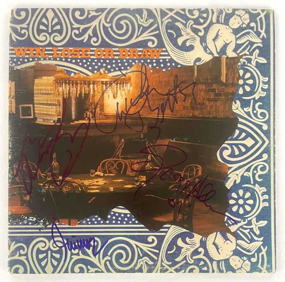 The Allman Brothers Band (x4) Signed Autograph Album Vinyl Record LP - Win, Lose or Draw with James Spence Authentication JSA COA - Signed by Gregg Allman, Dickey Betts, Jaimoe, Butch Trucks - Idlewild South At Fillmore East Eat A Peach Brothers and