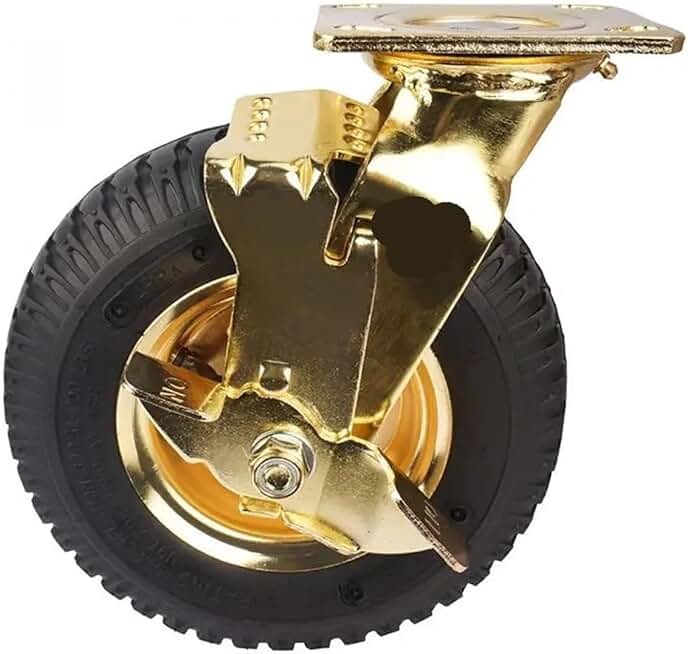 Caster 8-inch Inflatable Wheel Rubber Luggage Cart Air Universal 1Pcs(8-inch-A-Fixed)