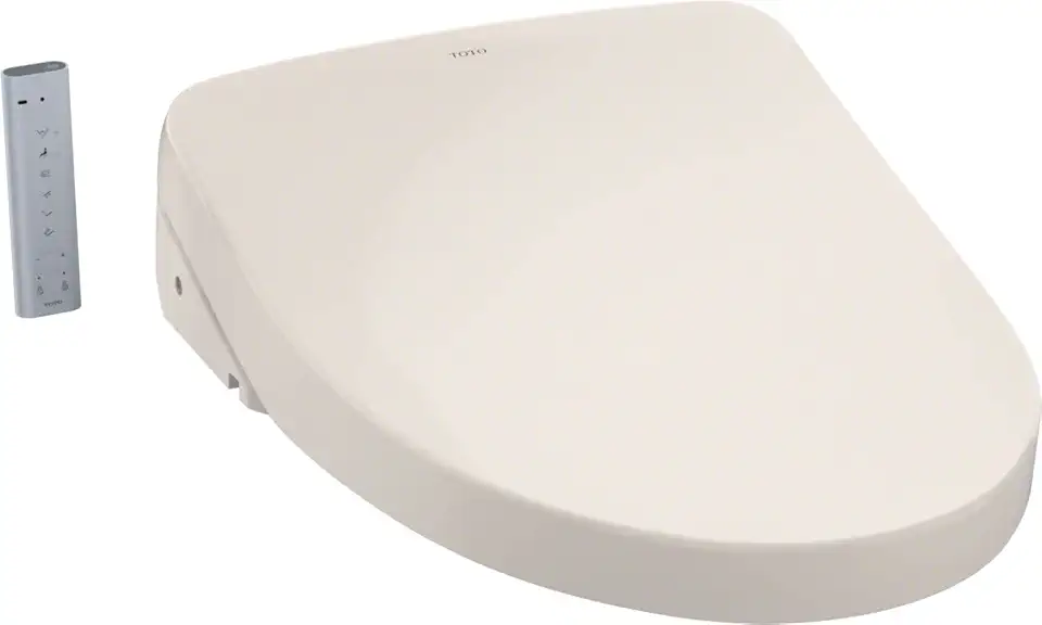 TOTO SW3056#12 S550E Electronic Bidet Toilet Seat with Cleansing Warm, Nightlight, Auto Open and Close Lid, Instantaneous Water Heating, and EWATER+, Elongated Contemporary, Sedona Beige