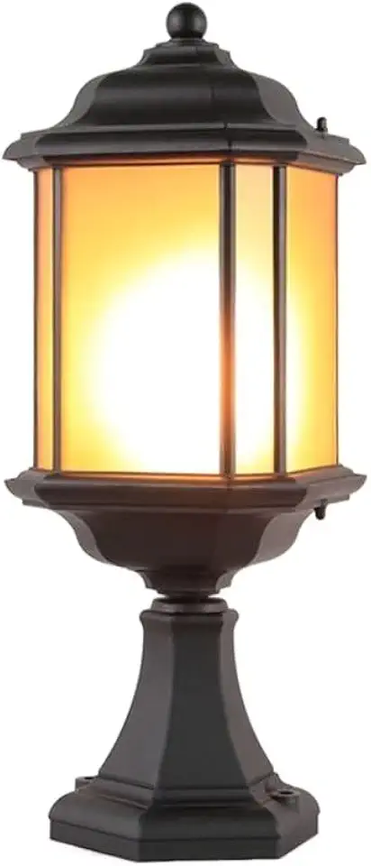 Creative European Waterproof Aluminum Column Pedestal Light Outdoor LED Lawn Column Lantern Entrance Pavilion Garden Lawn Landscape Lighting Fixture Safe External Floor-standing Lighting Fixture