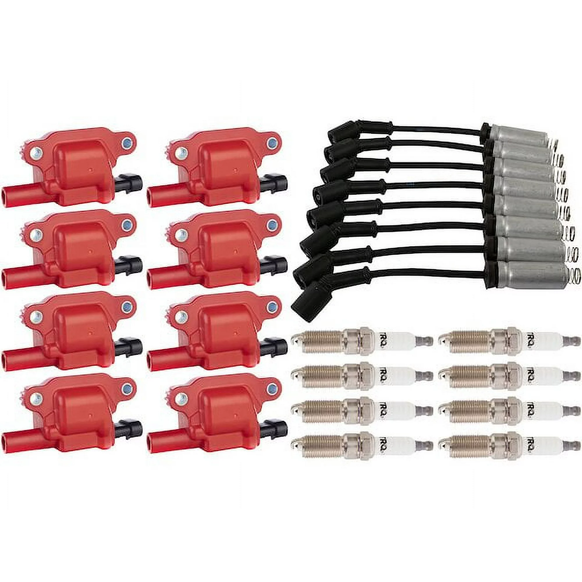 Ignition Coil Spark Plug and Wire Set 17 Piece - Compatible with 2015 - 2019 Chevy Suburban 2016 2017 2018