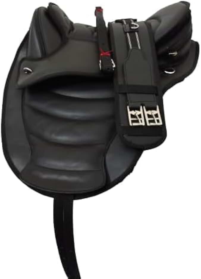 Saddle All Purpose Treeless English Tack Saddle + Matching Girth Saddle Solid Grip by ADEEFA ENTERPRSES.