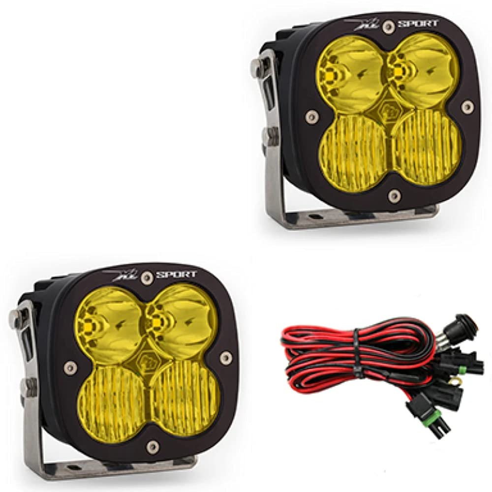 Baja Designs XL Sport CM31LED Light Pod Pair for Jeeps, Off Road 4x4, Trucks, UTV - 2 PCS LED with Wiring Harness (Driving Combo; Amber)