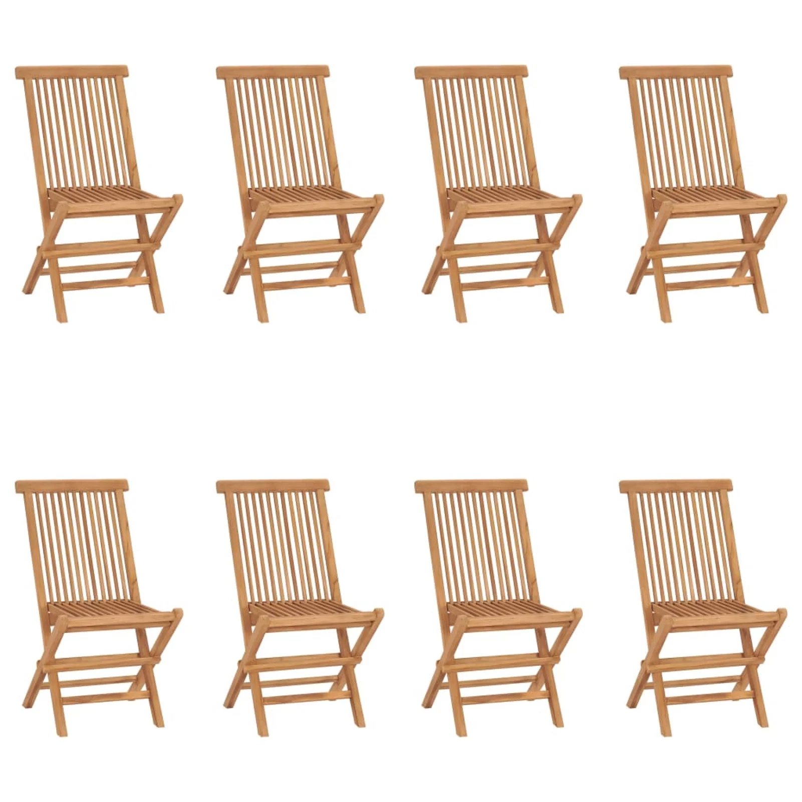Irfora Folding Patio Chairs 8 pcs Solid Teak Wood