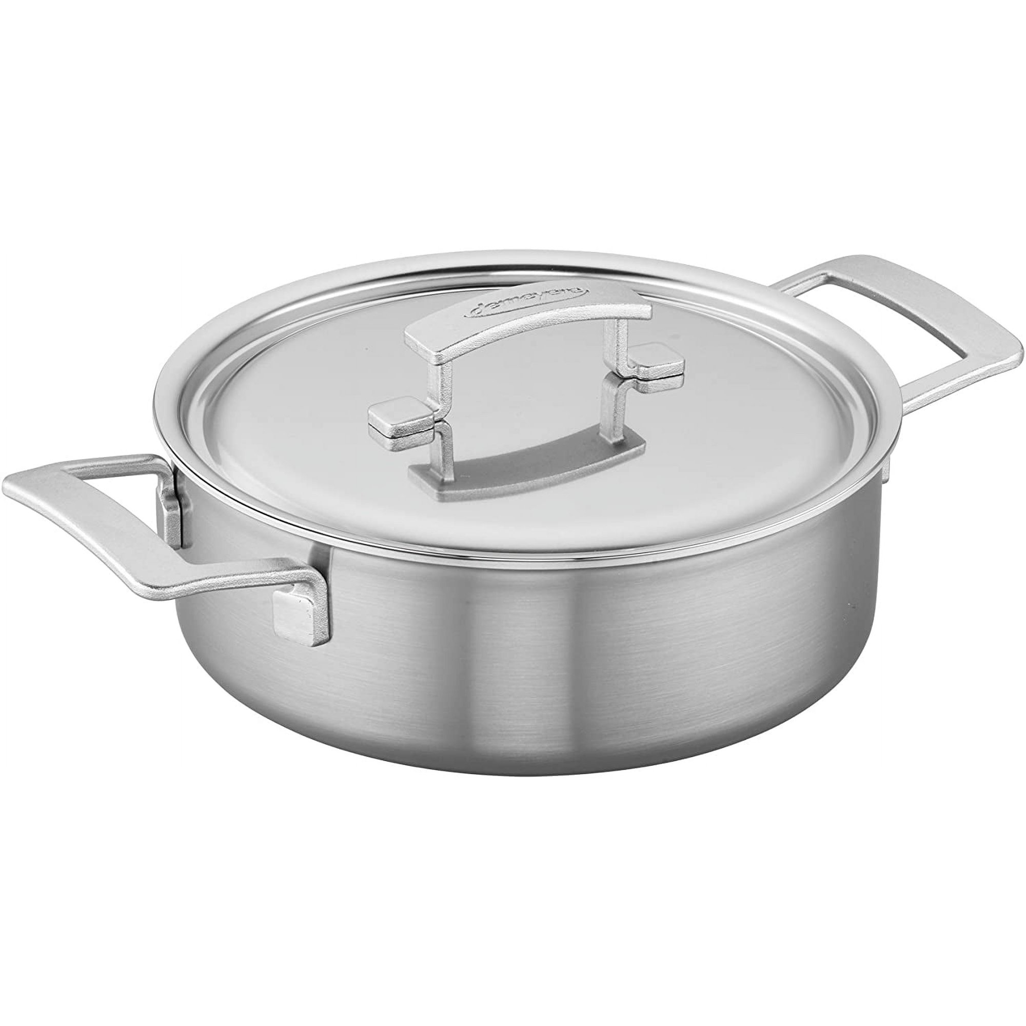 Industry 5-Ply 4-qt Stainless Steel Deep Saute Pan, Silver