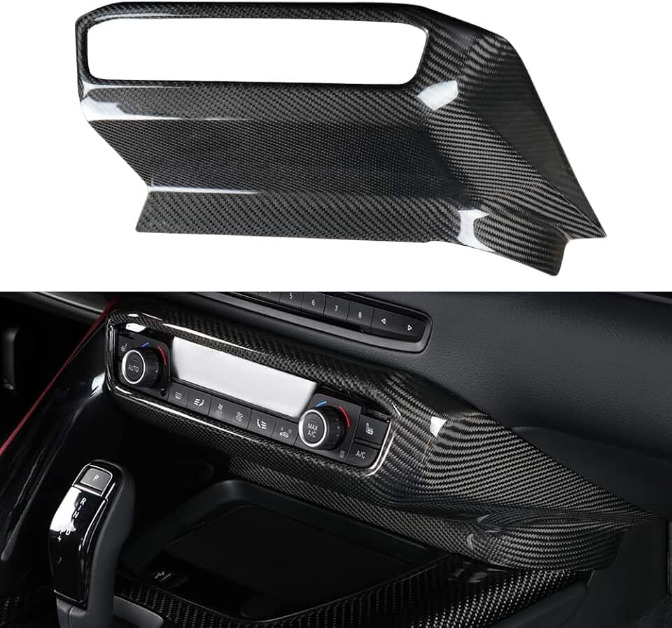 Carbon Fiber Car Central Control Volume Knob Decorative Frame Sticker for Supra GR A90 MK5 LHD Air Conditioner Switch Panel Cover Sticker Car Interior Accessories