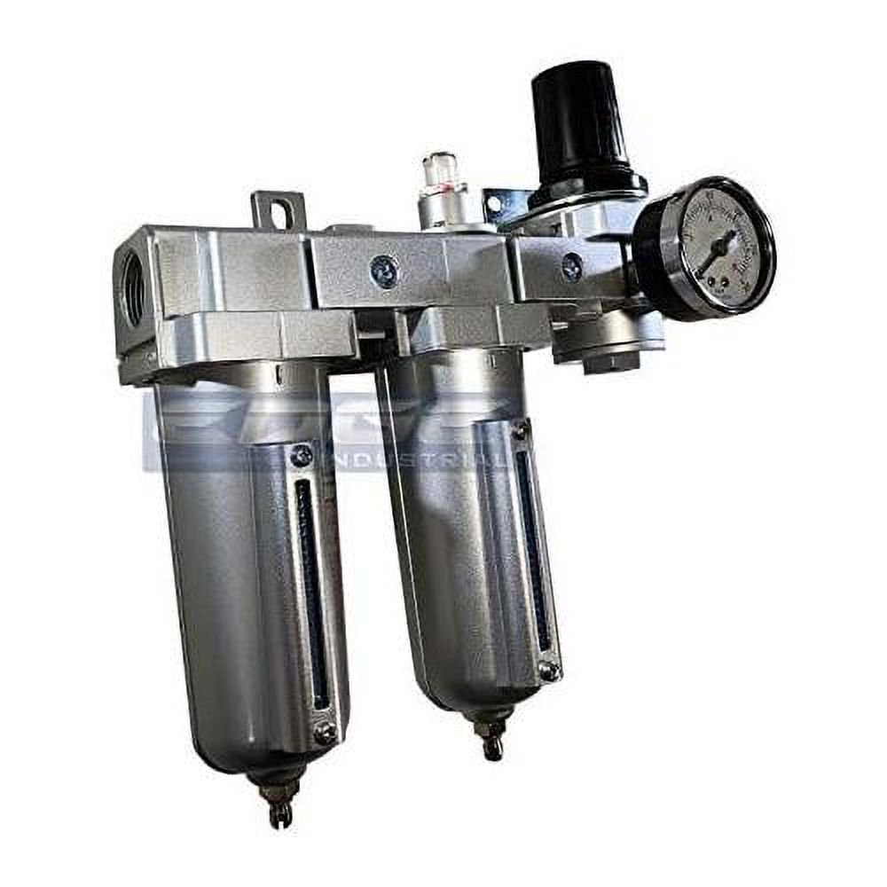 INDUSTRIAL RATED Three Stage Air Drying System - Air Particulate Filter, 0.01 Micron Coalescing Filter & Air Pressure Regulator Modular Combo 3, Metal Bowl (3/4