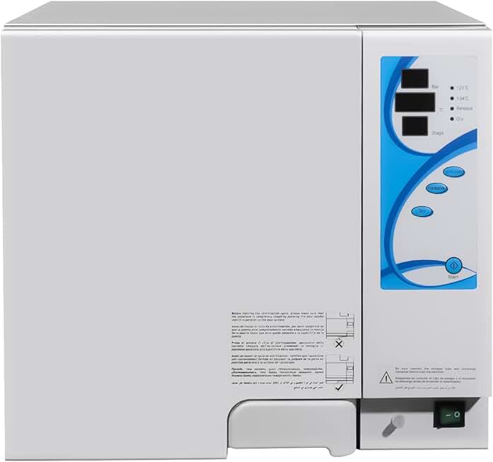 EustomA 18L Autoclave High Pressure Temperature Steam Class N Lab Equipment STE-18-E with Drying Function Digital Display Vacuum Stainless Steel Steam Compact Type