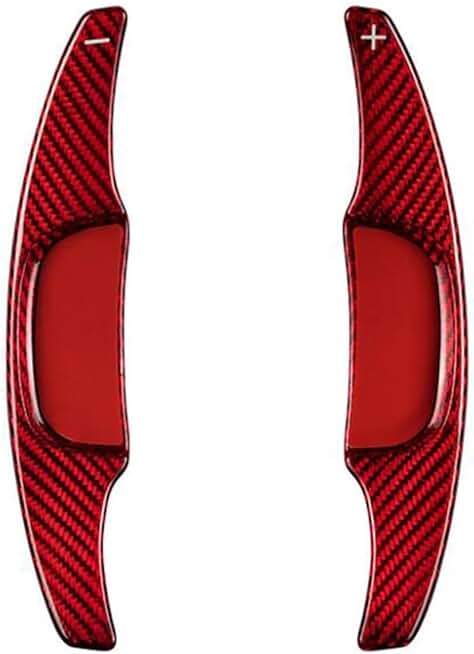 2Pcs Real Carbon Fiber Car Steering Wheel Shift Paddle Compatible with Mazda-3 Axela 2020 2021 Paddle Shifter Extension(Red)