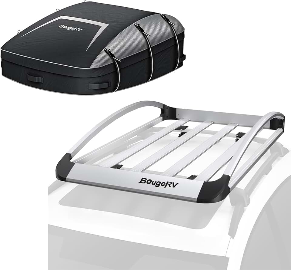 64''x40''x8'' Silver Anti-Rust Aluminum Roof Basket with 39