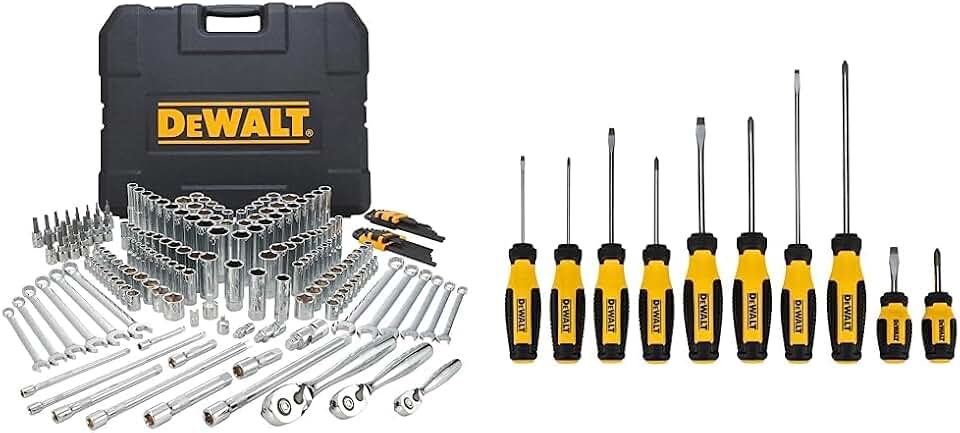 DEWALT Mechanics Tool Set (204 Pieces) and Screwdriver Set (10 Pieces)