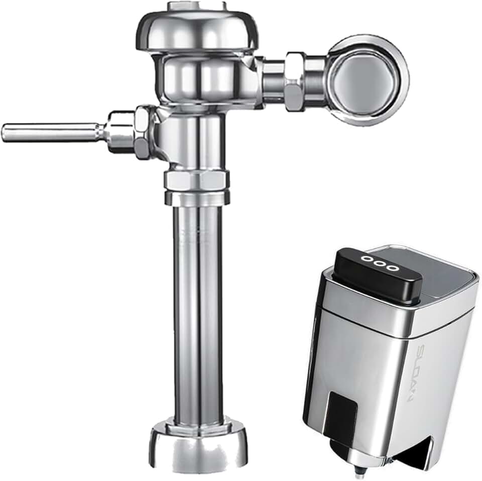 Sloan 111 Water Closet Flushometer, 3780046 & Sloan EBV-500-A Retrofit, 3325500 Bundle - Fixture Connection Top Spud, 1.28 GPF Flush Valve, Exposed Side Mount Sensor, 72 Hour Sentinel Flush