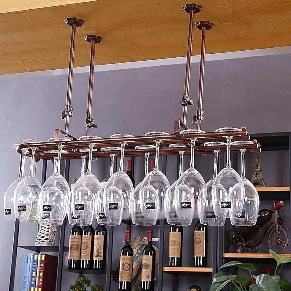 Bottle Holder Wine Shelf Wine Rack Glassware Rack Hanging Wine Rack Hanging Goblet Rack Wine Glass Rack Easy to Install Storage (Size : L10025Cm)