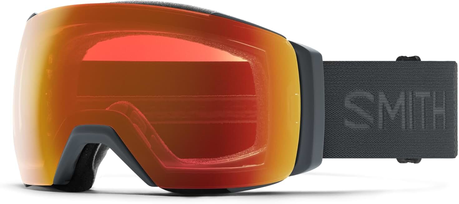 SMITH I/O MAG XL Goggles with ChromaPop Lens – Performance Snowsports Goggles with Easy Lens Change Technology for Skiing & Snowboarding – for Men & Women – Slate + Everyday Red Mirror Lens