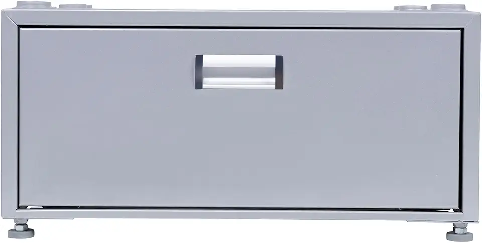 Equator 24in Laundry Pedestal 11in Tall + Rollout Storage Drawer Adjustable feet(Silver)