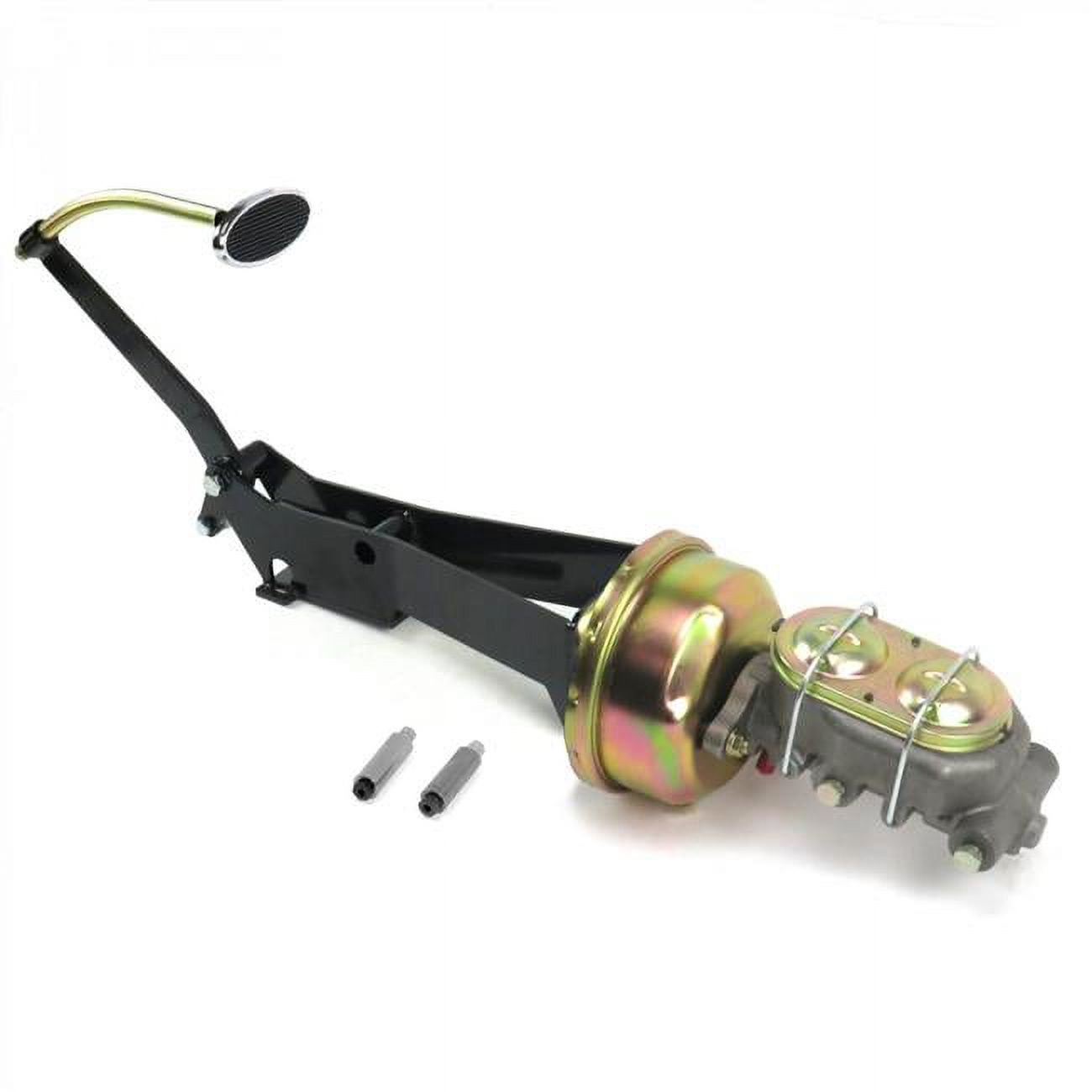 Helix Suspension Brakes & Steering  49-54 Chevy Car 8 in. Single Brake Pedal Kit Disc & Drum Small Oval Chrome Pad