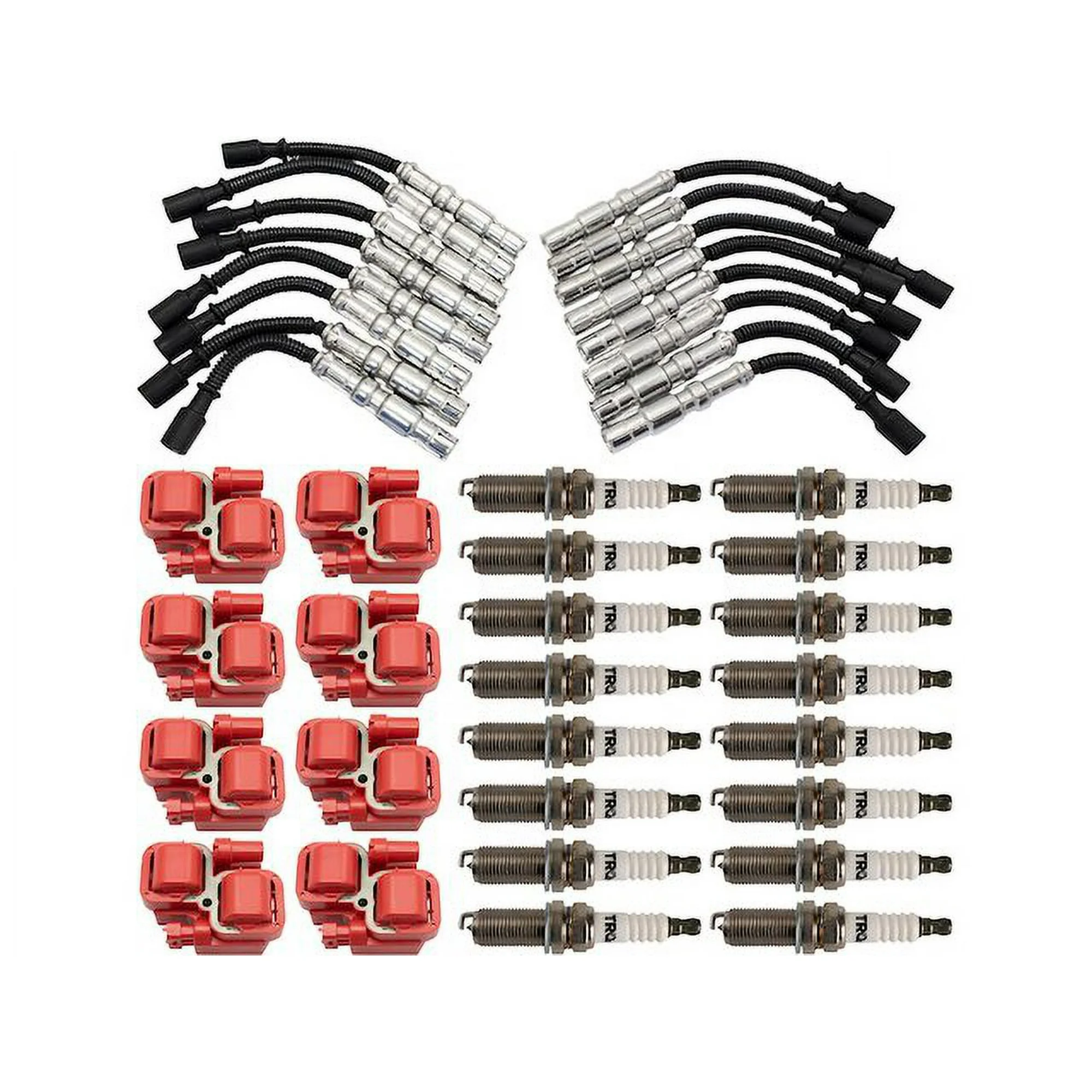Ignition Coil Spark Plug and Wire Set 25 Piece - Compatible with 2003 - 2008 Mercedes-Benz SL55 AMG 2004 2005 2006 2007