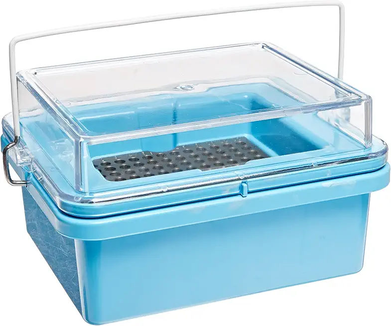 Heathrow Scientific True North HEA120076 Polycarbonate Mini Cooler with Clear Lid, Holds 0.2 mL x 96 Tubes, -20°C Maximum Temperature