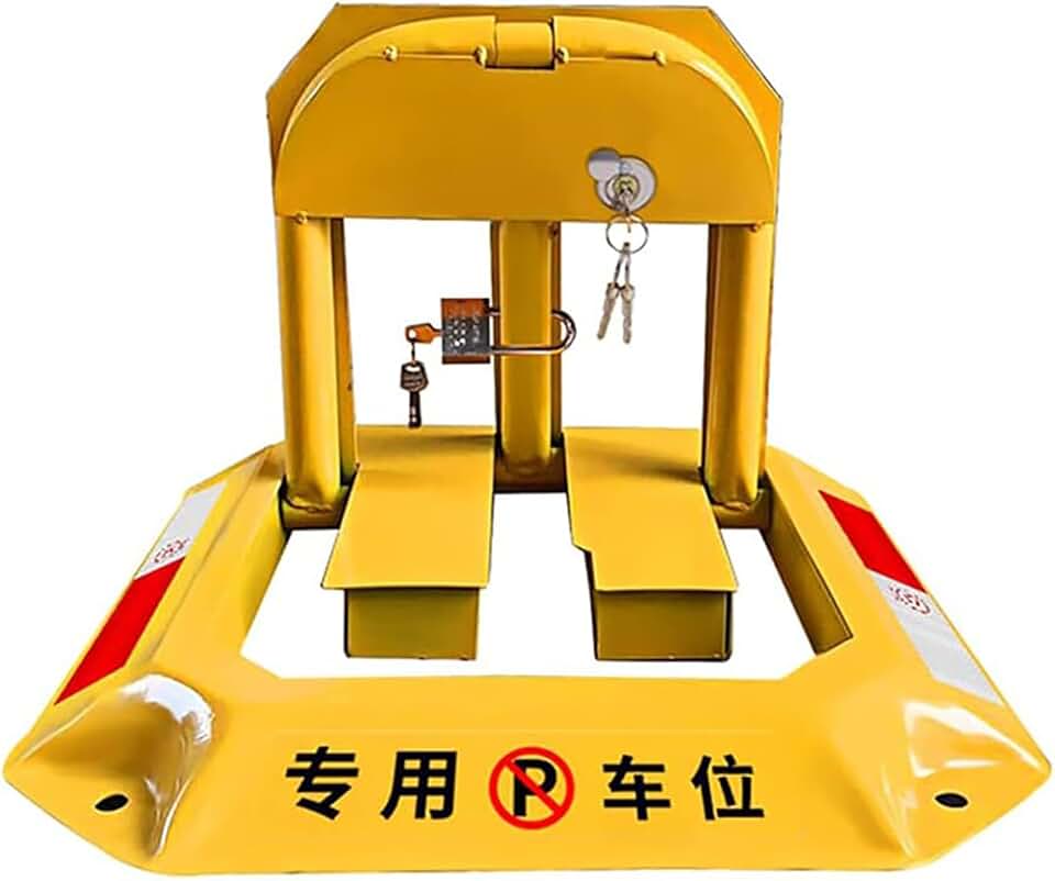 Parking Barrier, Folding Parking Space Lock, Parking Lot Driveway Guardrail for Garage, Parking Blocker, Security Interceptor for Garage, Street, Private Area