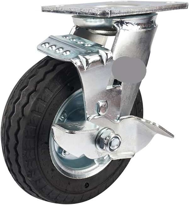 Caster Heavy 6-inch Inflatable Directional Wheel Rubber Air 1Pcs(6-inch-A-braked)