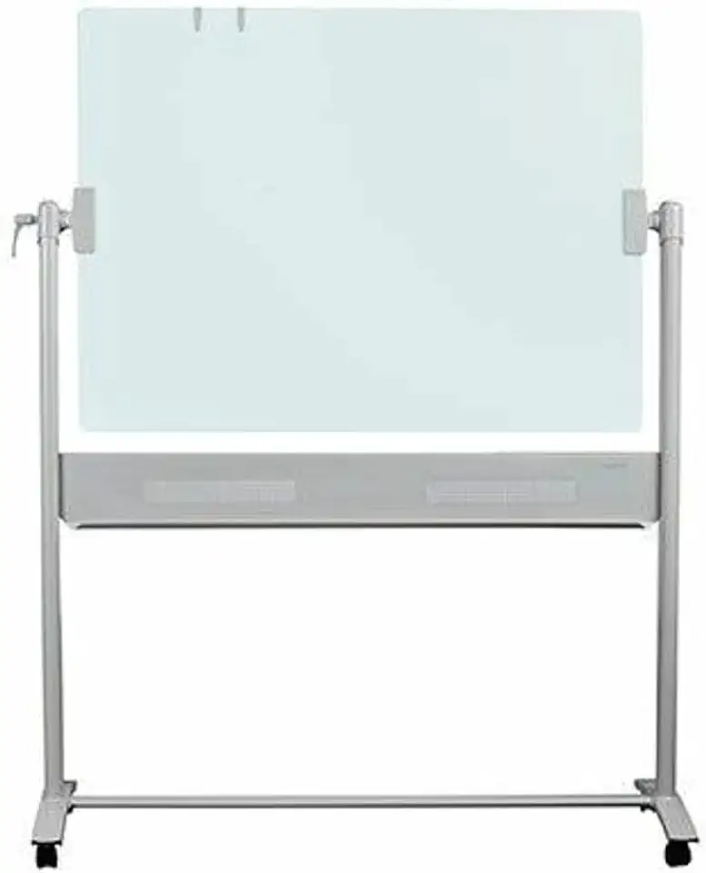 Quartet Easel, Magnetic, Glass Whiteboard, 4' x 3', Reversible, Portable, Flip Chart Holder, Infinity (ECM43G), Silver