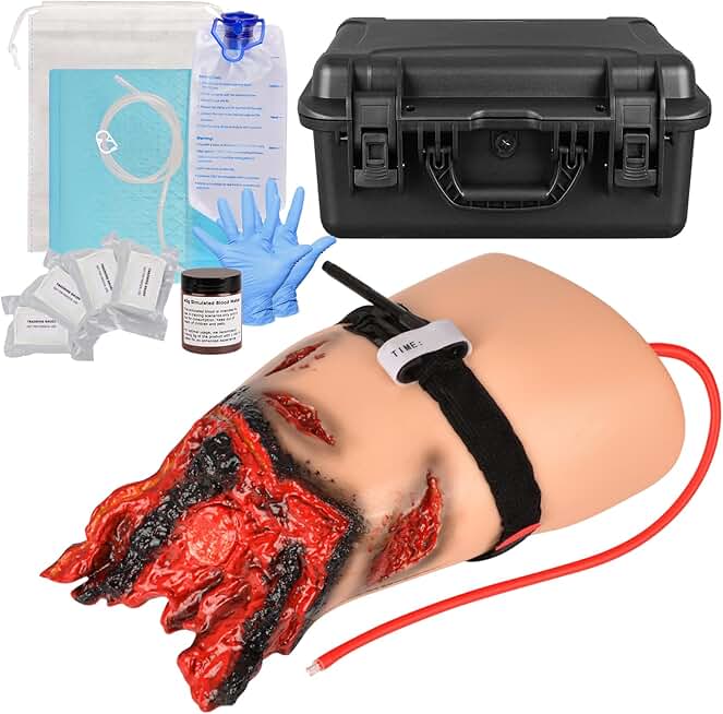 Tourniquet Wound Packing Thigh Trainer Kit, Lower Extremity Trauma Trainer for First Aid and Military Training, Tourniquet Training Leg