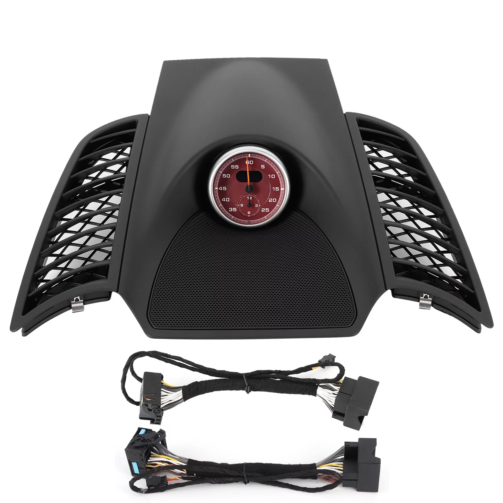 Instrument Dashboard Panel Upper Cover Trim with Clock 958552189015Q0 Fit for Cayenne 20112017 Chronomtre rouge