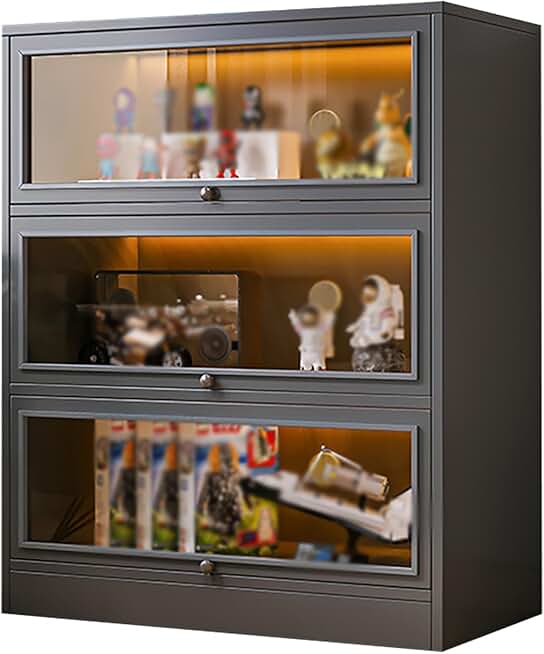 SPABOY Collectable Display Cabinet, Floor Standing Bookshelf, HD Acrylic Cabinet Dustproof Display Cabinet for Collectibles Action Figures Mini Toyseasy to Install ( Size : 60cm/24in ), QT544W