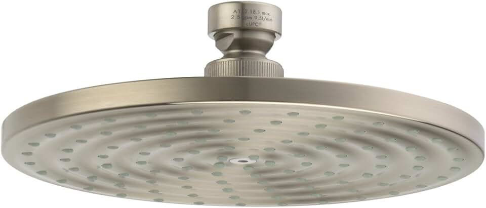hansgrohe Raindance S 7-inch Showerhead Easy Install Modern 1-Spray RainAir Air Infusion with Airpower with QuickClean in Brushed Nickel, 27476821