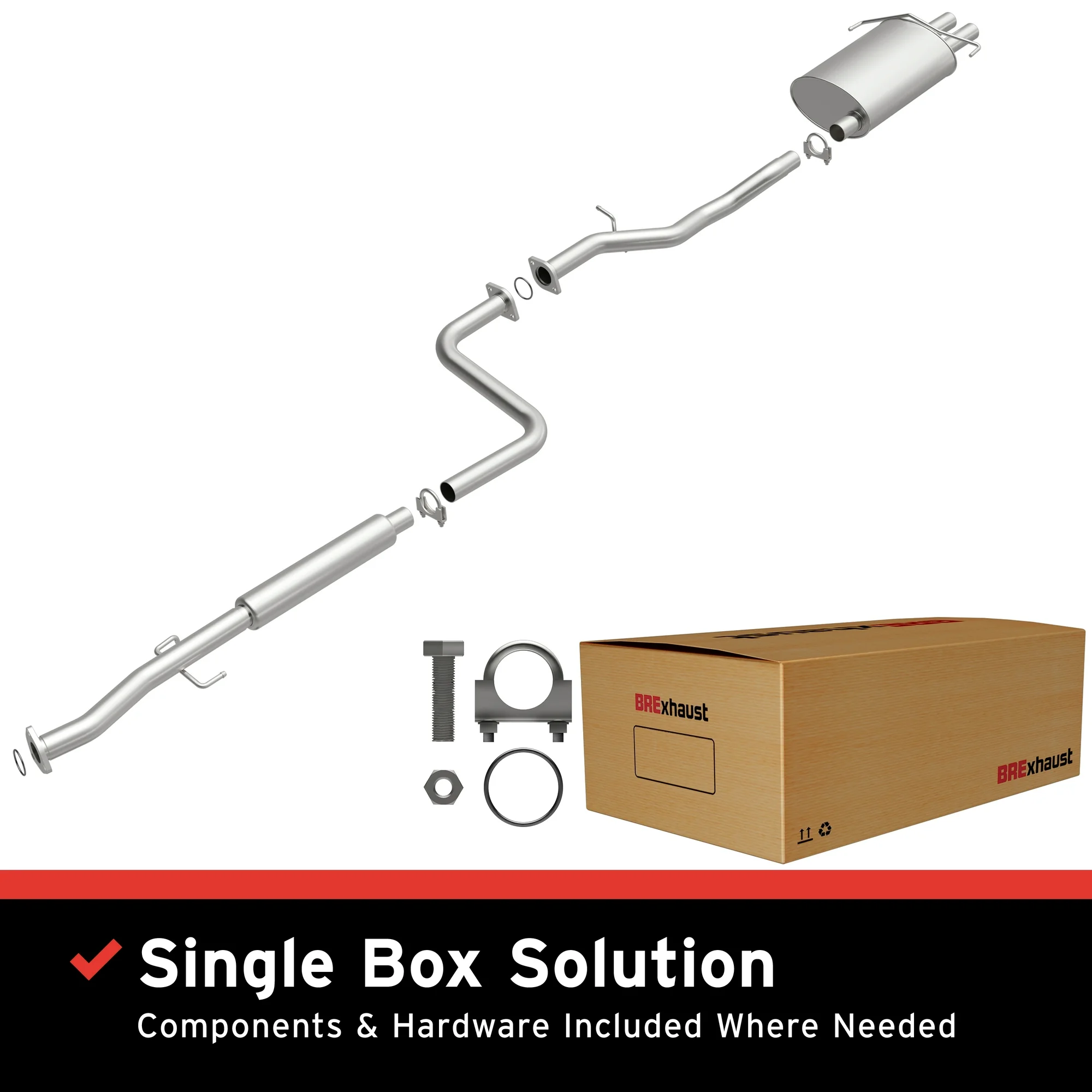 BRExhaust Direct-Fit Replacement Exhaust System 106-0603: For 1997-1999 Acura CL 3.0L