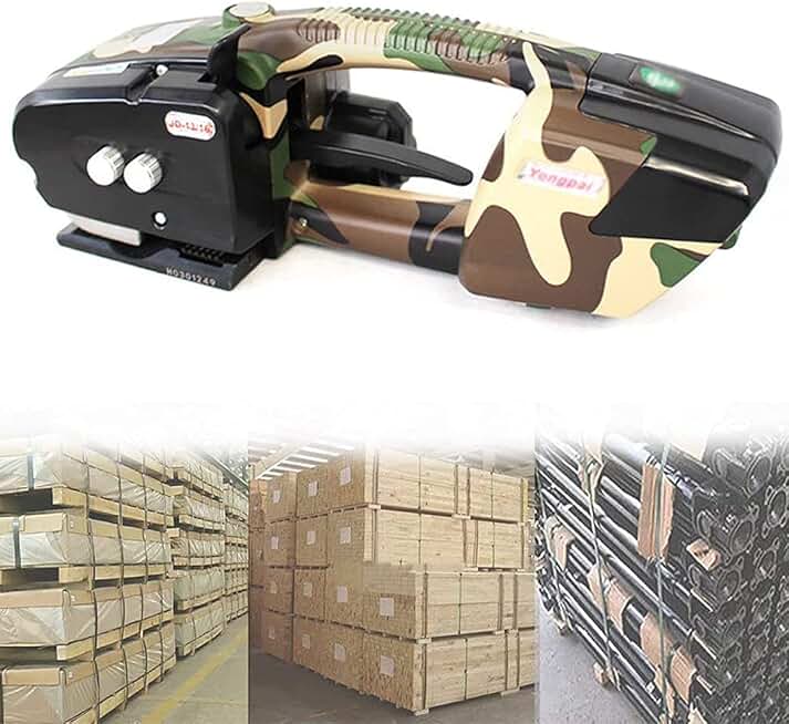 Handheld Strapping Machine for PET/PP Belt Strapping Tool Battery Powered 11-16mm Width Rechargeable Strapping Battery Tool Hot Melting Strapping Machine Automatic Electric Strapper