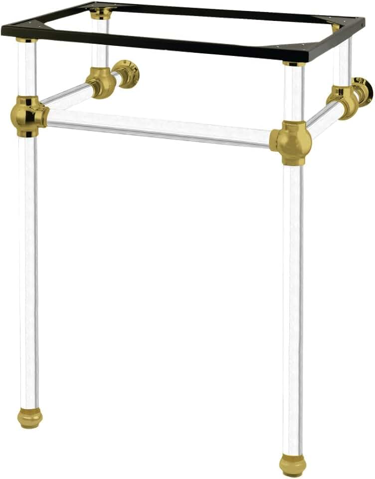 Kingston Brass Fauceture VAH282033SB Console Basin Holder with Acrylic Pedestal, Brushed Brass